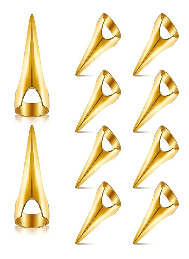 Kryoflare 12Pcs Metal Full Finger Rings, Multi-Functional Hair Parting Tools for Cosplay, Hairstyling and Braiding, Retro Punk Claws Design with Anti-Slip Grip, Hair Extension Accessories - Image 1